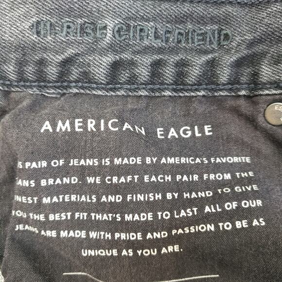 American Eagle Outfitters AEO Hi-Rise Girlfriend Button Fly Jeans Size 8 - Picture 4 of 5